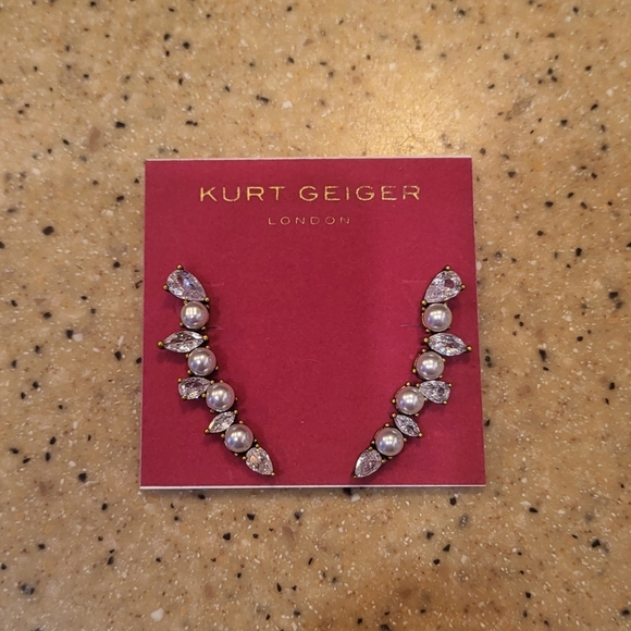 NWT Kurt Geiger Pearl and Rhinestone Earrings - Picture 1 of 6